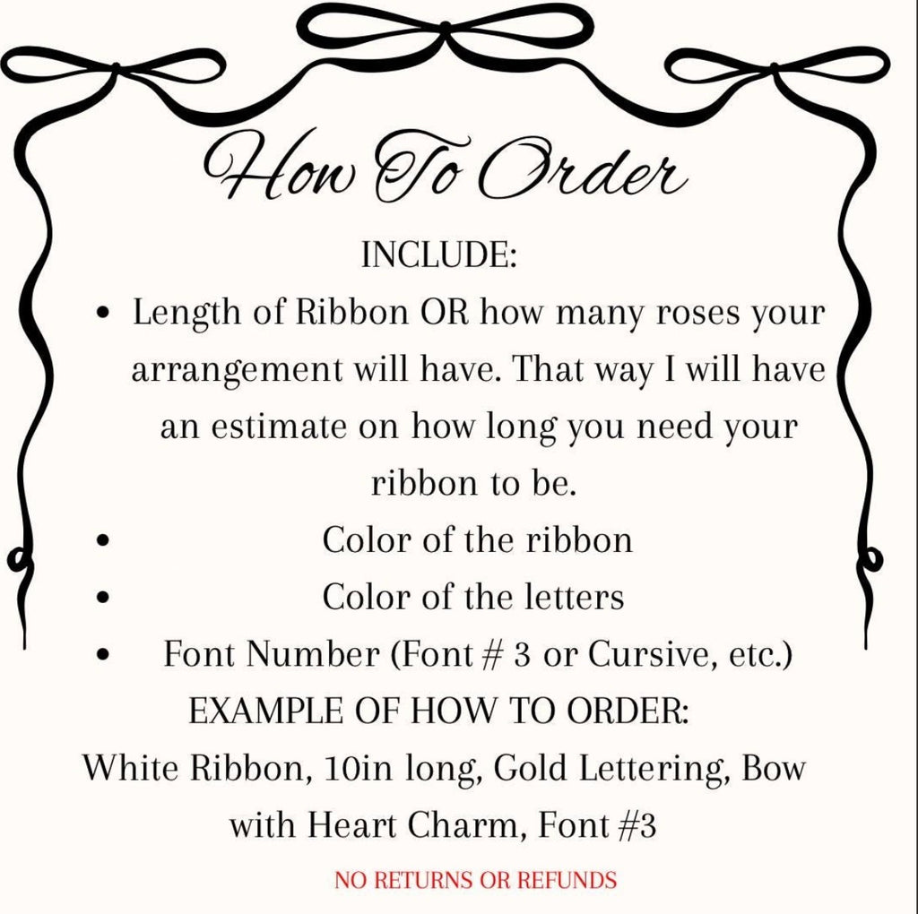 Custom Message Banner | Funeral Banner| Bouquet Banner | Personalized Bouquet Ribbon | Message Ribbon