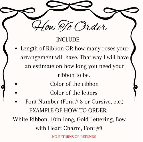 Custom Message Banner | Funeral Banner| Bouquet Banner | Personalized Bouquet Ribbon | Message Ribbon